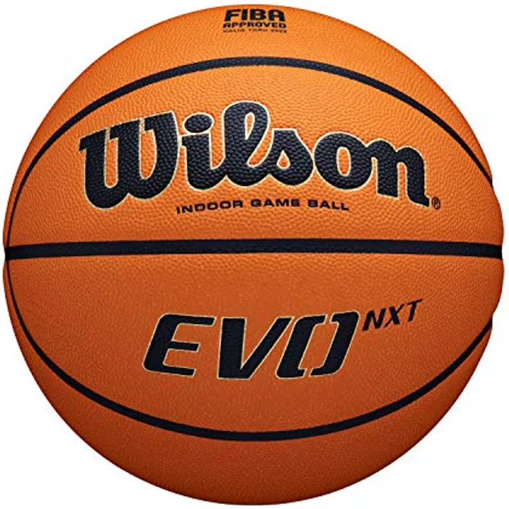 Wilson Basketball EVO NXT FIBA Game Ball, Mischleder, Ideal für Hallen, Größe 7, Braun, WTB0965XB - Preisvergleich