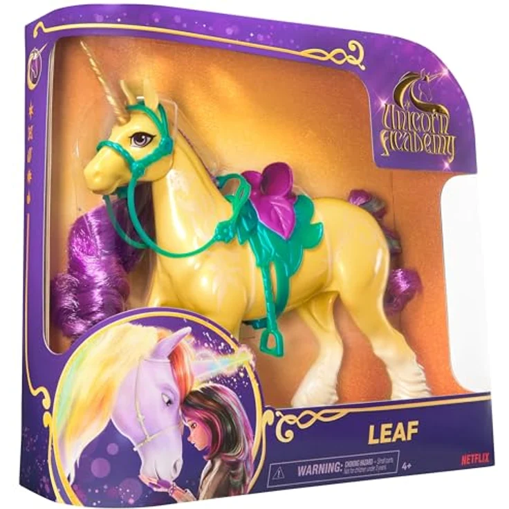 Spin Master Unicorn Academy Fashion Unicorn Leaf, Sammelfigur mit glitzerndem Horn und farbenfrohem Mähnen-Design, 27.9 cm – Bild 10