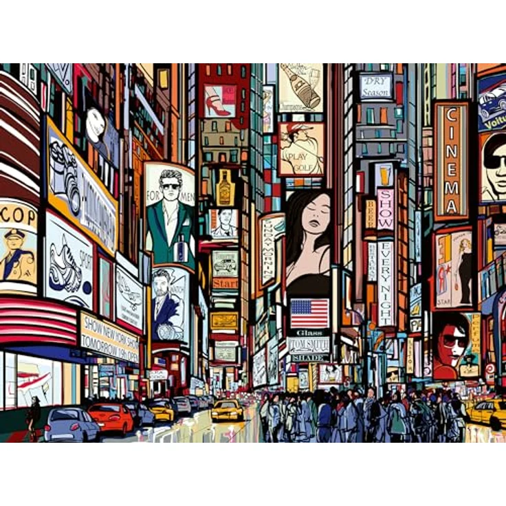 Ravensburger Puzzle 12000580 - Buntes New York - 1000 Teile Puzzle für Erwachsene und Kinder ab 14 Jahren, Stadt-Puzzle New York, reflexfreies Puzzlebild, knickstabile Puzzleteile, recycelte Pappe – Bild 1