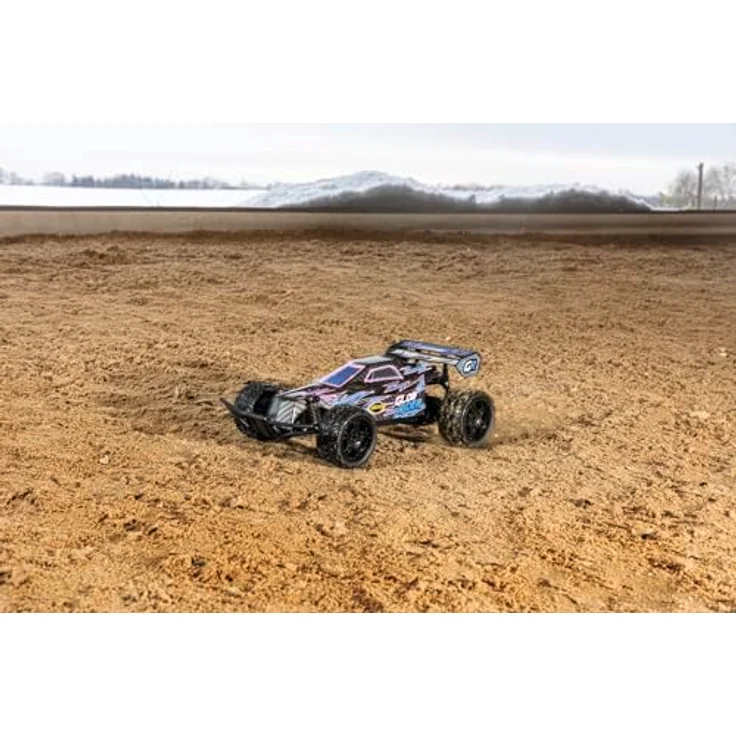 Carson Glow Rider 500404299 1:12 RC Fahrzeug mit 2,4 GHz Fernsteuerung, LED Beleuchtung, 25 Minuten Fahrzeit, blau, 100% RTR Komplett Set – Bild 5