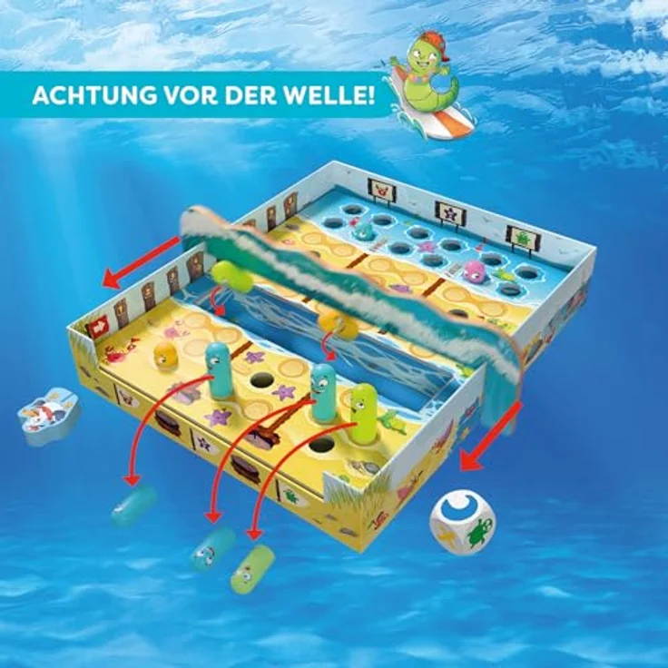 HABA Watt geht ab?! – 3D-Strand-Würfelspiel für 2–4 Spieler ab 6 Jahren, mit Wellen-Action und strategischem Spielspaß – Bild 5