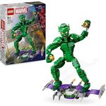 LEGO Marvel Green Goblin Baufigur, bewegliches Superschurken-Bauspielzeug mit Gleiter & Kürbisbomben