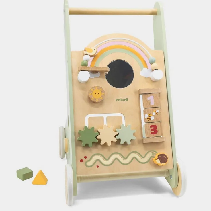 TikTakToo Lauflernwagen Lauflerner, Activity Babywalker aus FSC-Holz, mit Motorikbrett und Formensteckspiel - Preisvergleich
