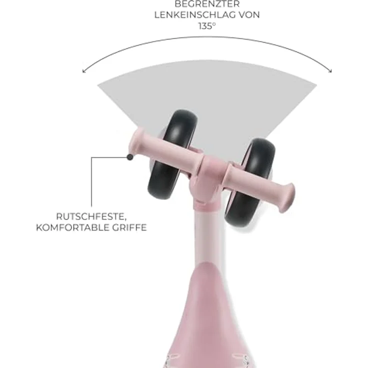 Kinderkraft Cutie Flash Laufrad, Lernlaufrad mit LED-Lichtern, sichere Konstruktion, verstellbarer Sitz für Kinder ab 1 Jahr, Rosa – Bild 5