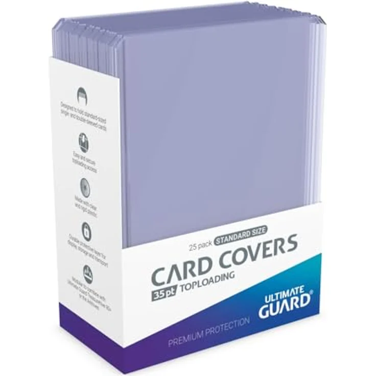 Ultimate Guard Card Covers Toploading 35 pt Transparent, 25er-Pack für Standardkarten, langlebiger Kunststoff, einfacher Toploading-Zugriff – Bild 1