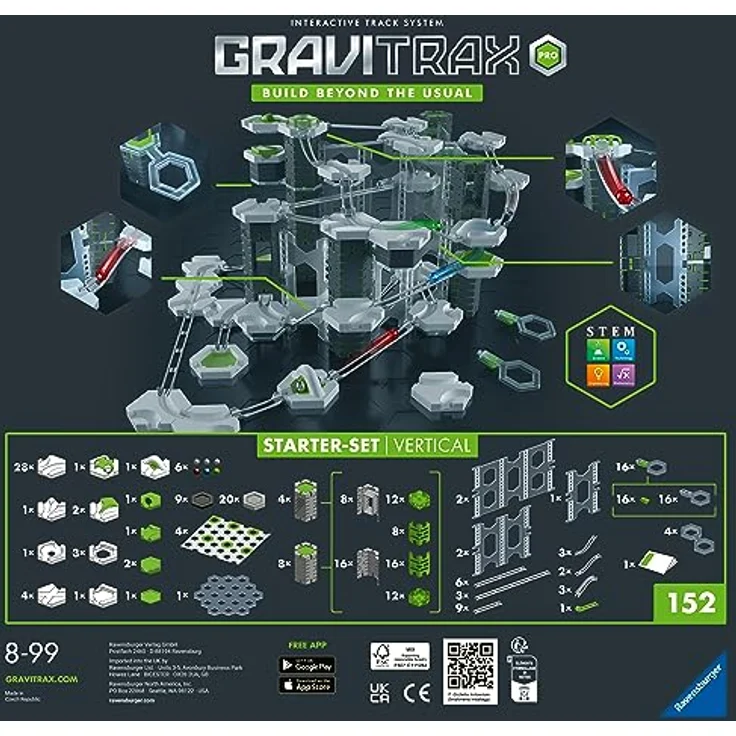 Ravensburger GraviTrax PRO Starter-Set Vertical. Interaktives Kugelbahnsystem, Konstruktionsspielzeug ab 8 Jahren. Kombinierbar mit allen GraviTrax Produktlinien, Starter-Sets, Extensions & Elements – Bild 2