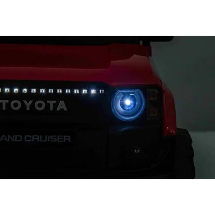 Beneo Motors Elektrisches Kinderauto Toyota Landcruiser 12V, rot, 2,4 GHz Fernbedienung, Bluetooth, Federung, USB-/AUX-Eingang, LED-Lichter, 2 x 25W Motor, ORIGINAL-Lizenz – Bild 2