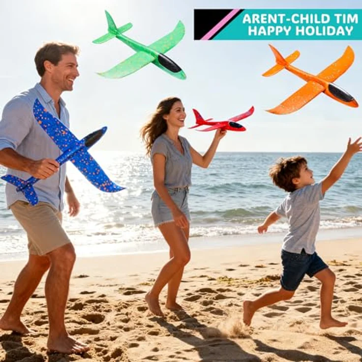 PATRICHOR Styropor Flugzeuge, 4er Set Wurfgleiter aus EPP-Schaum für Kinder, ab 3-12 Jahre, Outdoor Spielzeug, sicher und leicht montierbar – Bild 5
