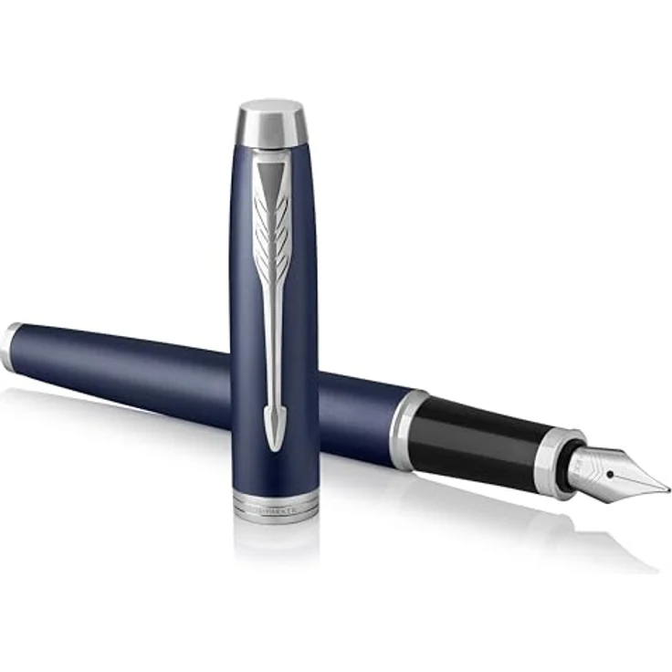 Parker Pen IM Matte Blue C.C., Hochprofessioneller Schreibstift mit stabiler Edelstahlfeder, Blau – Bild 1