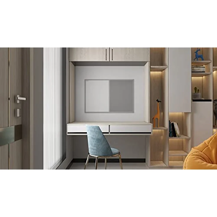 ALLboards Kombitafel, Kork grau / magnetisch weiß, eleganter Holzrahmen grau lackiert, 2-in-1 Maltafel – Bild 2