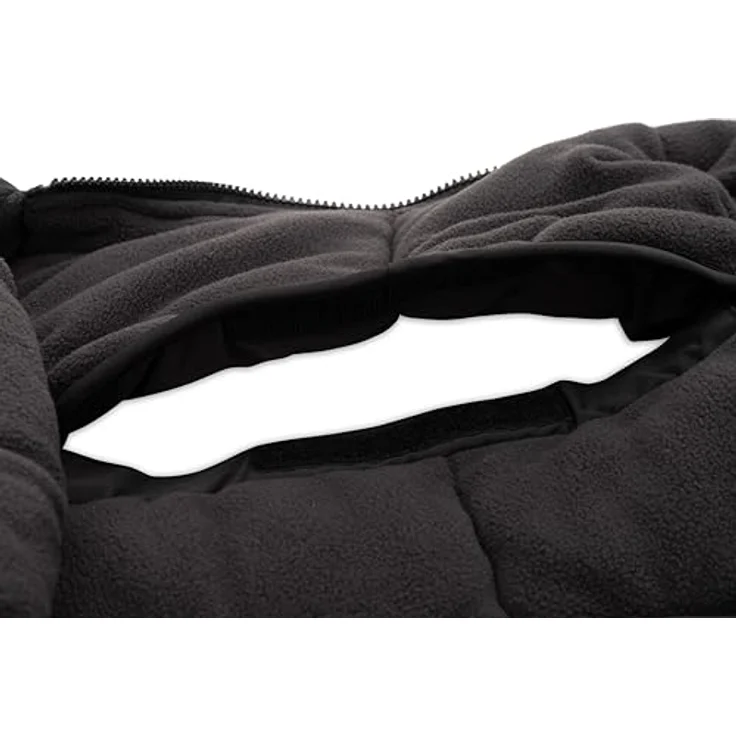 Jollein Fußsack Puffed - Schwarz - Für Babyschale Kinderautositz Gruppe 0+ und Kinderwagen - Teddy Futter - Kapuze mit Druckknöpfen - Waschmaschinenfest bei 30° – Bild 5