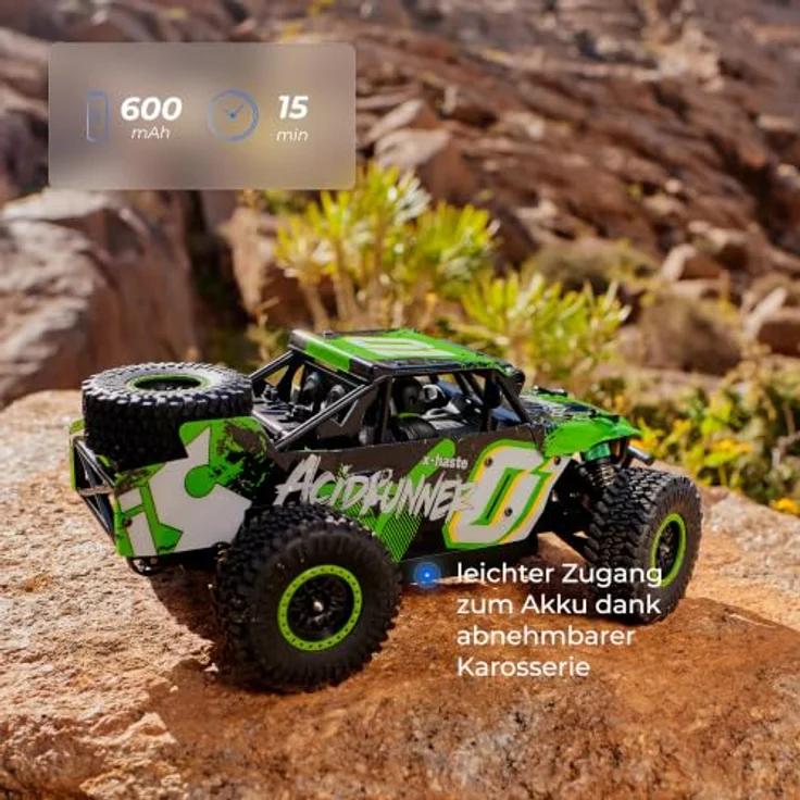 Overmax X-Haste, Ferngesteuertes RC Auto 1:20 4WD Offroad mit LED-Beleuchtung, 30 km/h, 2,4 GHz, Li-Ion Akku 600 mAh – Bild 2