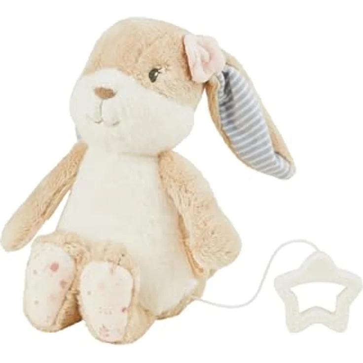 Sterntaler Spieluhr M Hase Hanni, Baby Kuscheltier mit herausnehmbarem Spielwerk und Musik "La Le Lu", waschbar, hellbraun – Bild 1