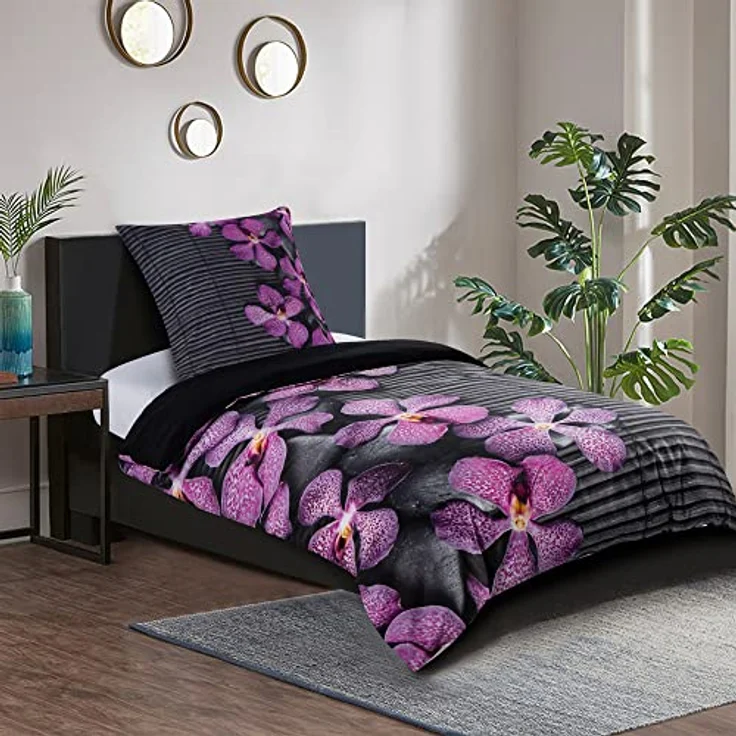 Sanilo® Vanda Bettwäsche 135x200 cm, 100% feinste Baumwolle, 4-teilig, Oeko-TEX zertifiziert, Wendebettwäsche, Pflegeleicht – Bild 2