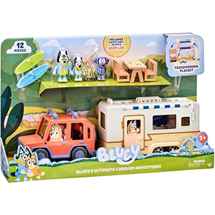 Bluey Family Cruiser & Caravan Playset, Familiens 4WD mit Campingvogn für kreatives Spielen – Bild 8