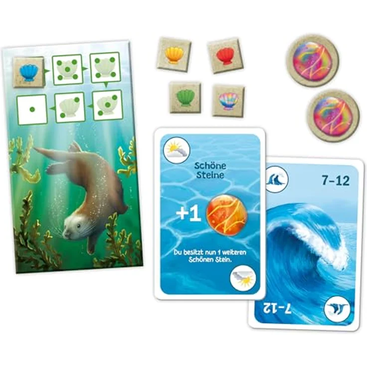 Magellan Otter World, Familienspiel mit beweglichem Spielfeld und niedlichen Otter-Illustrationen, produziert in Deutschland – Bild 4