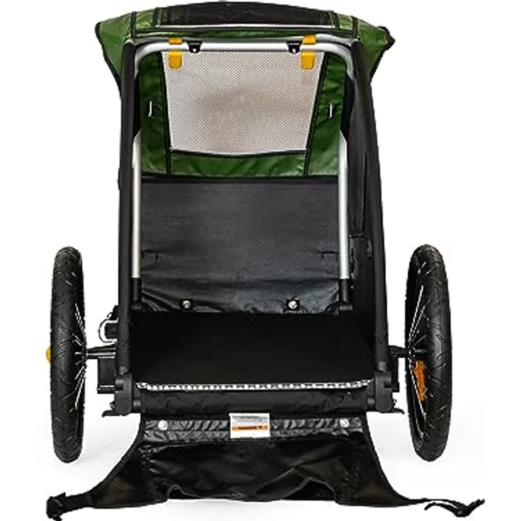 Burley Design Tail Wagon Dog Carrier, Fahrradanhänger für Hunde bis 34 kg, schwarz-grün, mit geräumigem Innenraum und stabilen Rädern – Bild 5