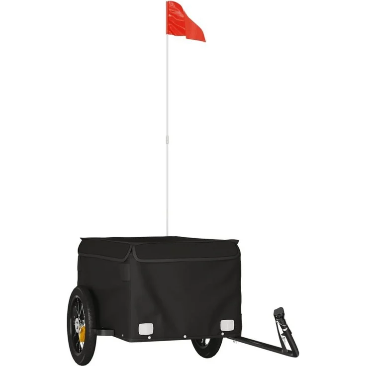 vidaXL Fahrradlastenanhänger Fahrradanhänger Schwarz 30 kg Eisen, Robustes Material aus Eisen, maximale Tragfähigkeit von 45 kg – Bild 1