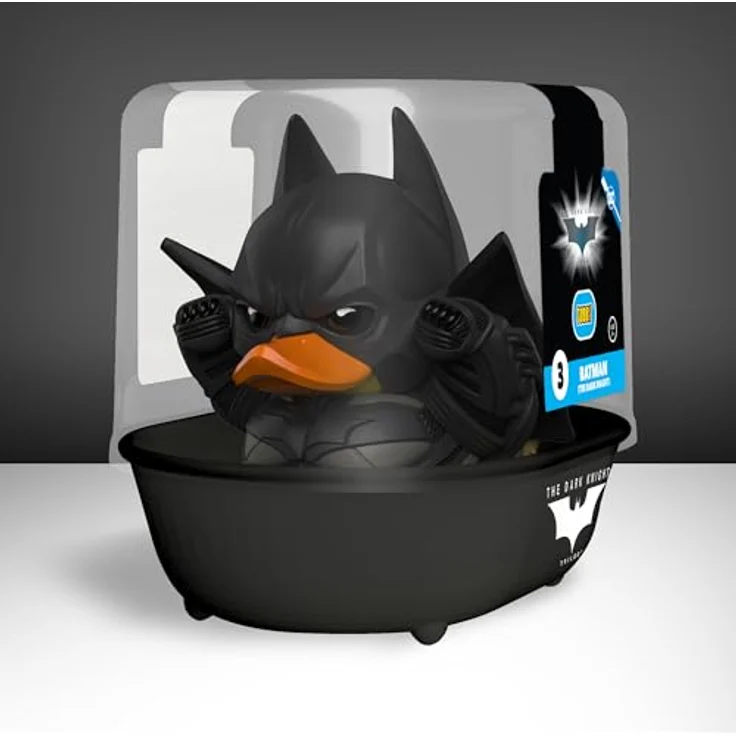 TUBBZ Erstausgabe: Batman Der Dunkle Ritter - Cosplaying-Gummiente Vinylfigur, 9 cm groß, in stapelbarer Badewannen-Vitrine mit Batman-Logo – Bild 2