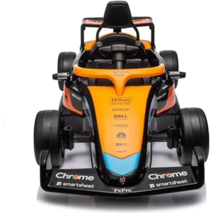 Vrooomy McLaren Formel 1 Elektro-Kinderfahrzeug, 12V mit Fernbedienung, für 1 bis 5 Jahre, orange, MP3-Player, Soft-Start-Funktion, 30 kg Tragfähigkeit – Bild 7