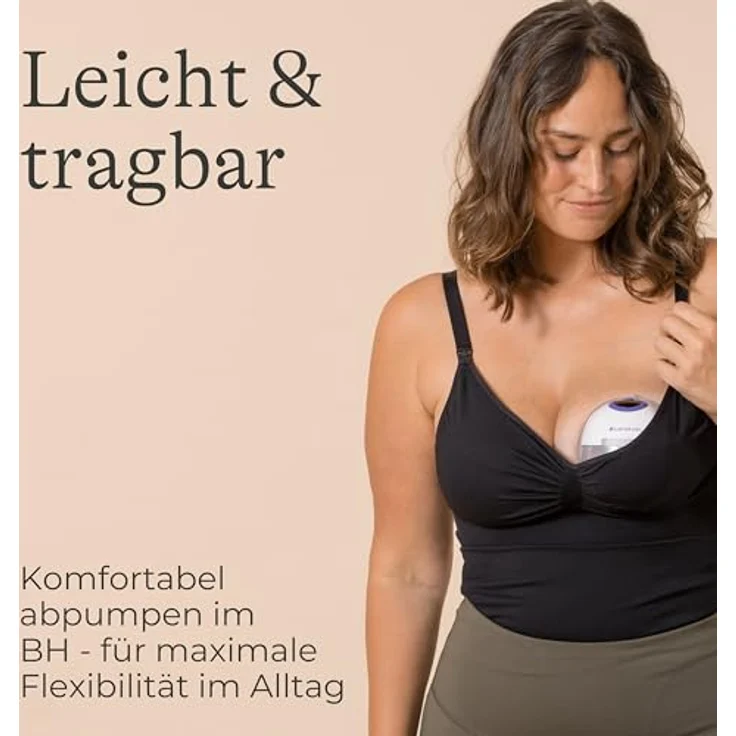 Lansinoh tragbare elektrische Milchpumpe - freihändig und leise, wiederaufladbarer Akku, 4 Modi und 9 Saugstärkestufen, kompakt und einfach zu reinigen – Bild 2