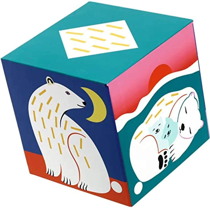 DJECO Stapelspielzeug Stapelturm Wilde Tiere, 10 Würfel aus stabilem Karton, Lernspiel für Kinder ab 12 Monaten, 13 x 13 x 13 cm – Bild 5