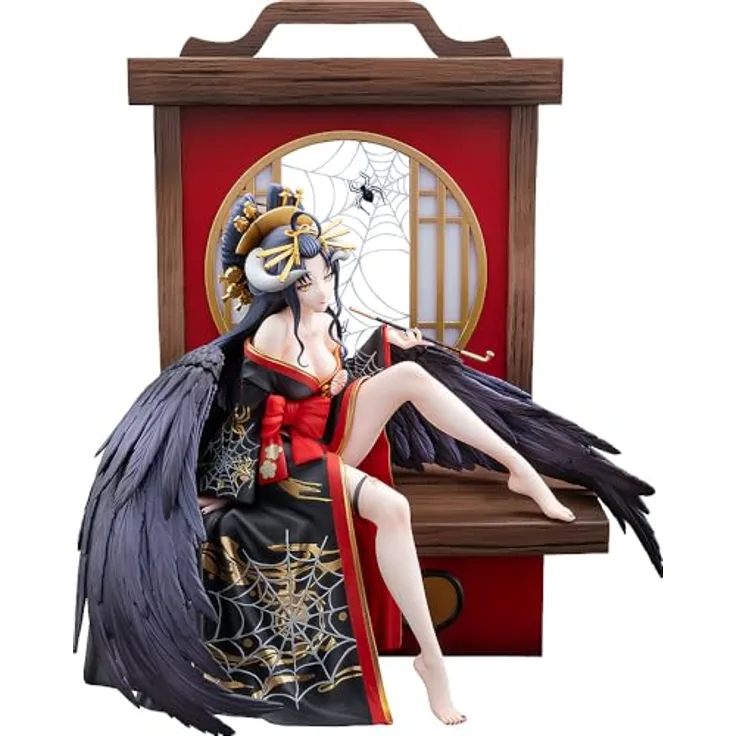 Kadokawa Overlord Statue 1/7 Albedo Splendid Kimono Ver., 27 cm PVC Figur in Fensterbox
