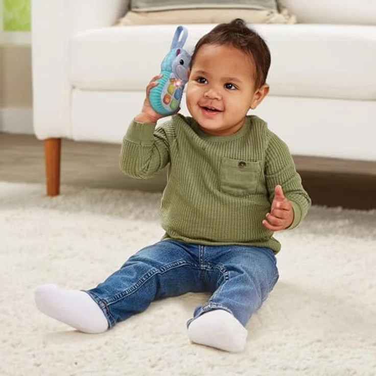 VTech Baby Hippo-Handy – Spielzeugtelefon in Nilpferd-Optik mit 5 Liedern und 15 Melodien - Für Kinder von 6-36 Monaten – Bild 3