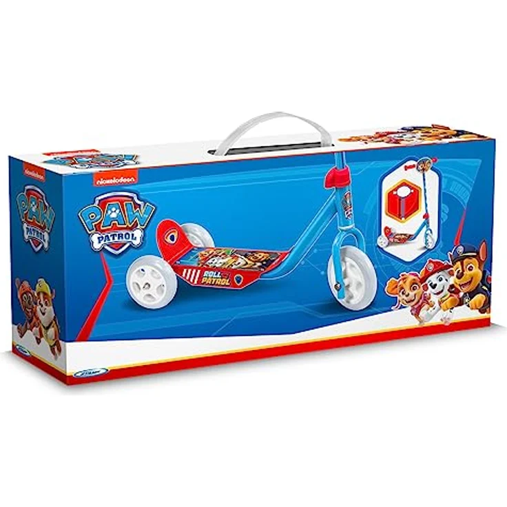 Nickelodeon Paw Patrol 3-Rad Kinderroller Junior Blau/Rot, perfekter Roller für Paw Patrol Fans, mit stabiler 3-Rad Konstruktion und Anti-Rutsch-Fussplatte – Bild 2