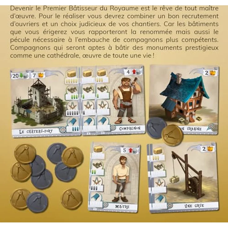 Asmodee Les Bâtisseurs : Moyen Âge, strategisches Brettspiel für 2-4 Spieler, ab 10 Jahren, aus hochwertigem Pappmaterial – Bild 4