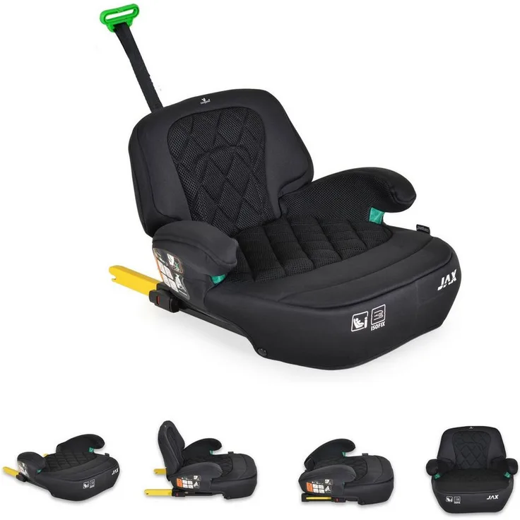 Cangaroo Kindersitzerhöhung Sitzerhöhung Jax i-Size, Gruppe 3 Isofix Top Tether, für Kinder von 125-150cm und bis 36 kg, wählbarer Bezug, waschbar, ergonomisches Design