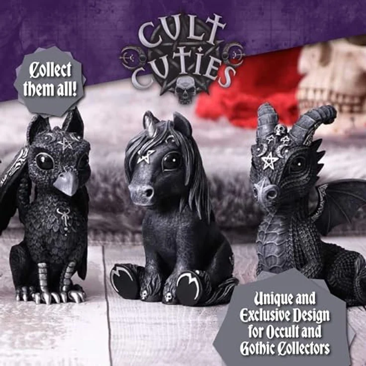 Nemesis Now Cult Cuties Shellial, Handbemalte Sammelfigur aus Harz, schwarz, ca. 8 cm – Bild 7