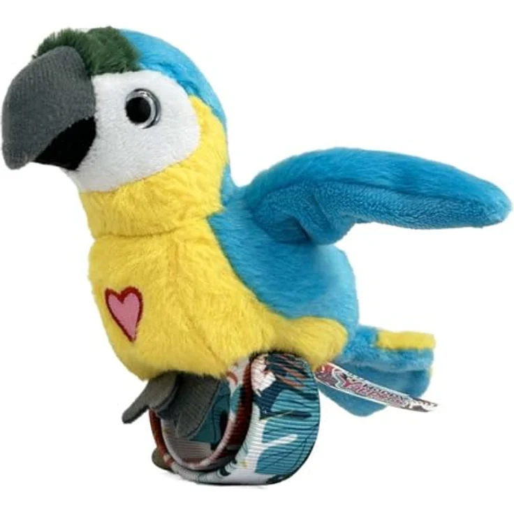 Happy Yappers Interaktiver Plüschvogel - Blauer Papagei mit Nachsprech-Modus, Musik & Chirping Sounds, Schlafmodus, Wiederaufladbar, für Kinder ab 18 Monaten, inkl. USB-C-Kabel – Bild 1
