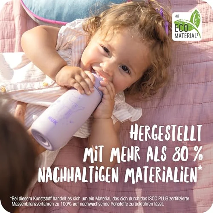 Nuk Mini-Me Sip Cup, auslaufsichere Trinkflasche mit bissfestem Trinkaufsatz, 300 ml, Biene, Mint – Bild 6