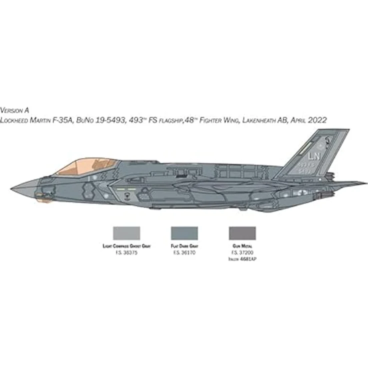 Italeri 1464S 1:72 F-35A (Beast Mode) - Modellbau, Bausatz, Standmodellbau, Basteln, Hobby, Kleben, Plastikbausatz, detailgetreu, Unlackiert – Bild 2