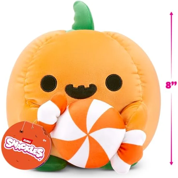 ZURU Snackles Halloween Serie 1, 20 cm Plüschspielzeug (Moon) mit Jack-o-Lantern und Lolly, superweicher Plüsch – Bild 4