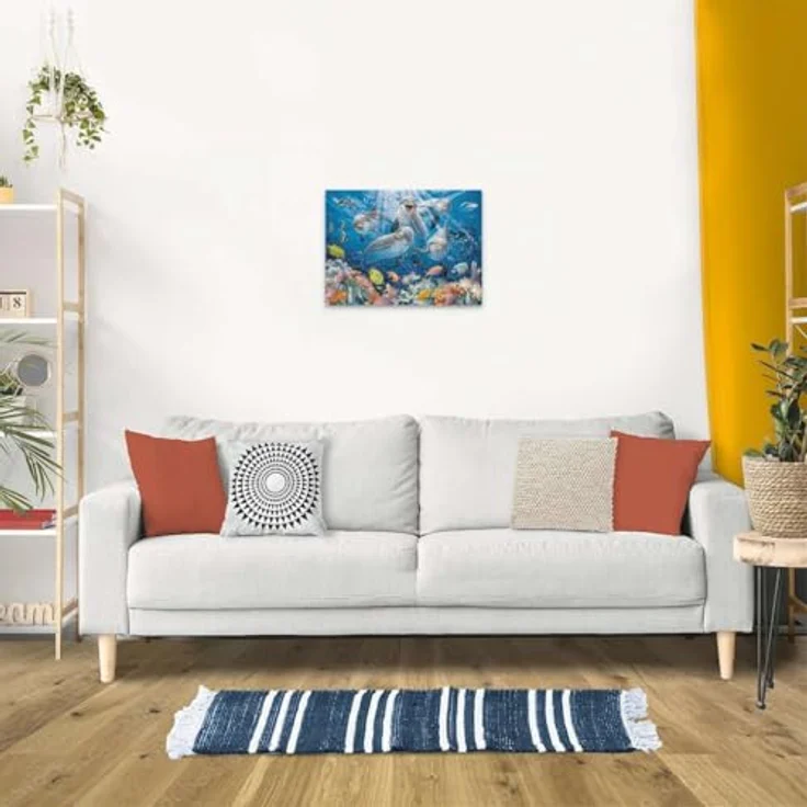 Ravensburger Puzzle 12000200 - Delphine im Korallenriff - 500 Teile Puzzle mit handgefertigten Stanzmessern, reflexfreiem Puzzlebild und recycelter Pappe, Meer-Motiv – Bild 4