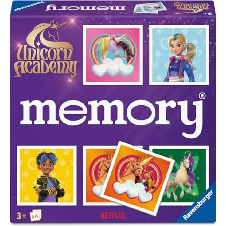 Ravensburger memory® Unicorn Academy 24778, Familienspiel mit 64 Bildkarten zur Förderung von Gedächtnis und Konzentration – Bild 2