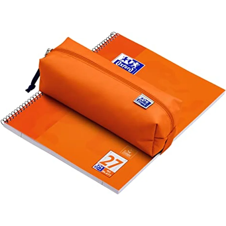 Oxford Federmäppchen für Mädchen und Jungen, rechteckig, groß, langlebig, orange – Bild 4