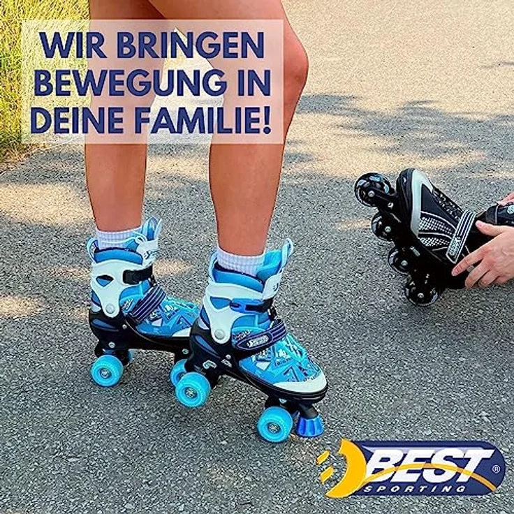 Best Sporting Rollschuhe Kinder I Rollschuhe größenverstellbar I robuste Inliner für Jugendliche mit Bremse I pink I Rollerskates Schuhe Kinder I Inliner mit 4 Rollen – Bild 5