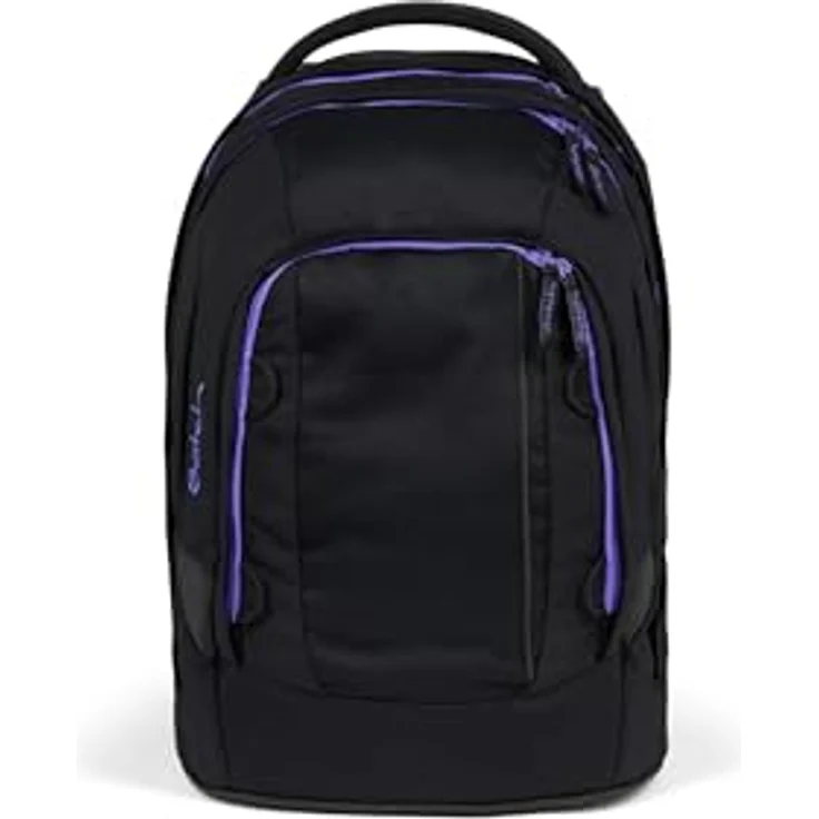 Satch Schulrucksack Pack, aus 100% recycelten PET-Flaschen, mit Organizer und verstellbarem Tragesystem, schwarz – Bild 5