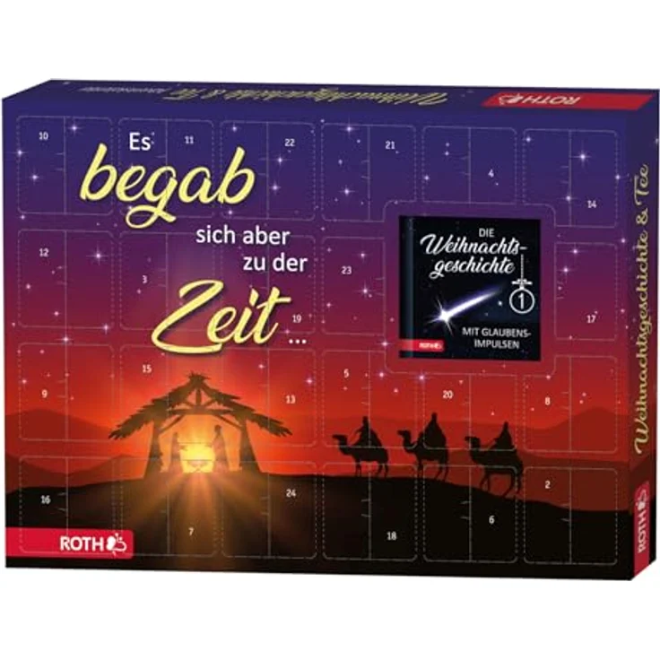 Roth Bio-Tee Adventskalender "Die Weihnachtsgeschichte", Themen-Adventskalender mit Bachblütentee, Kräutertee und Früchtetee – Bild 3