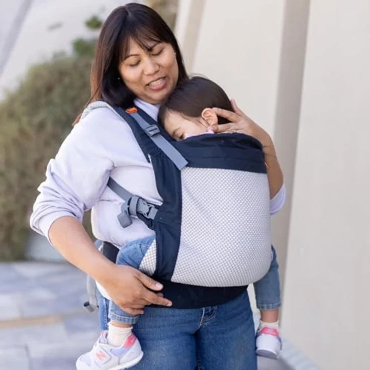 Beco Kindertrage mit extra breitem Sitz - Kindertragerucksack aus 100% Polyester 3D Mesh - 3 Tragepositionen - Kindertrage Bauch/Kindertrage Rücken - Kindertrage Wandern - 9-27kg ((Marineblau) – Bild 9
