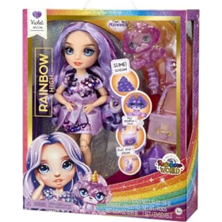 Rainbow High Anziehpuppe Classic Rainbow Fashion Doll - Violet (purple), Modepuppe mit tollen Accessoires und langen Haaren zum stylen – Bild 4