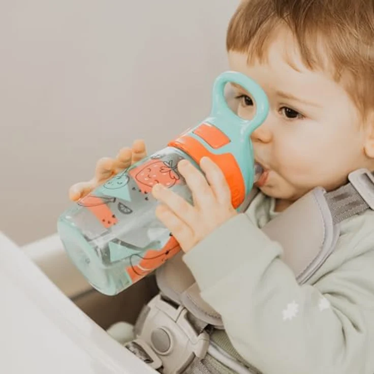 Nuby Incredible Gulp Trinklernbecher, 360 ml, auslaufsicher mit Erdbeermotiv, ergonomischer Griff, 2er-Pack, geeignet ab 18 Monaten – Bild 4