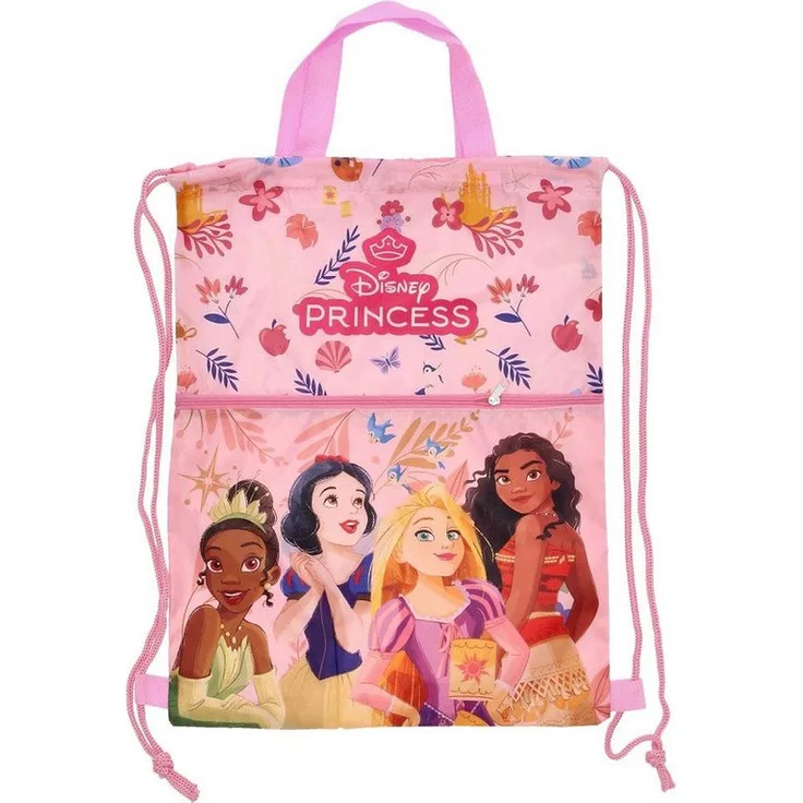 Disney Princess Turnbeutel - Sportbeutel 45x34,5 cm, ideal für Sportbekleidung, leicht und robust, perfekt für Reisen oder unterwegs