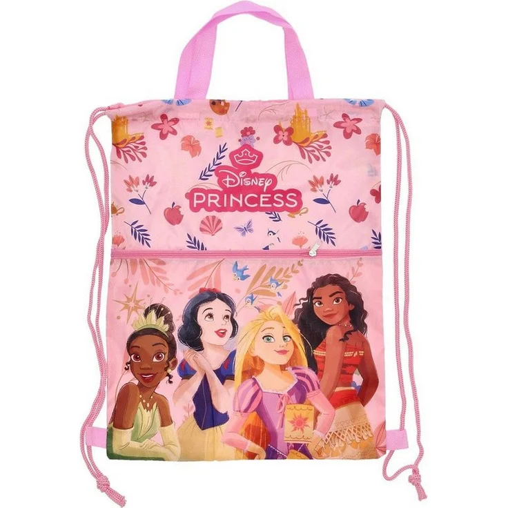 Disney Princess Turnbeutel - Sportbeutel 45x34,5 cm, ideal für Sportbekleidung, leicht und robust, perfekt für Reisen oder unterwegs