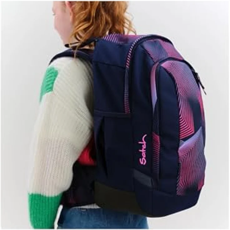 Satch air Schulranzen 26L, gepolstert mit Laptopfach, standfest, Seismic Pink - Dunkelblau – Bild 5