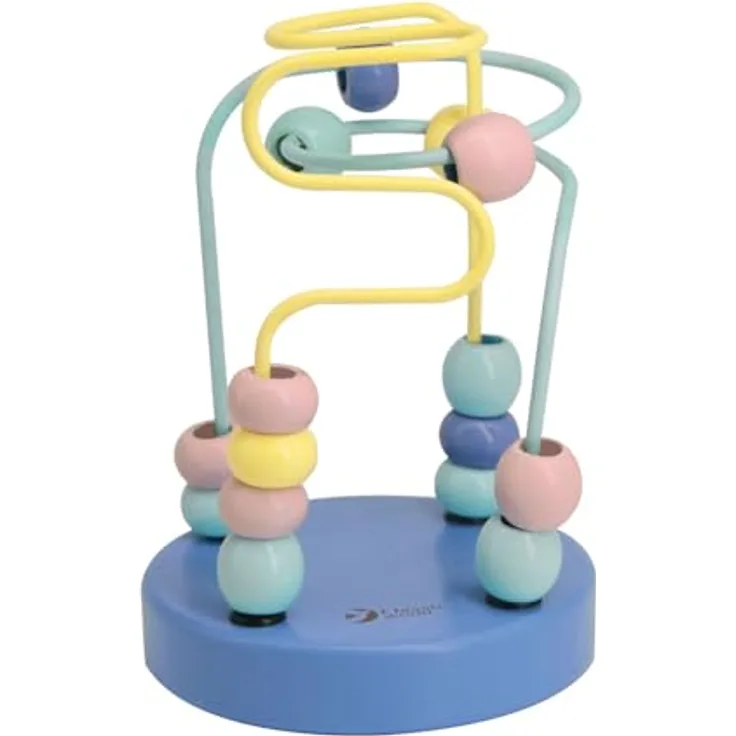 Classic World Wooden Motor Skills Spiral, motorikförderndes Spielzeug mit bunten Perlen