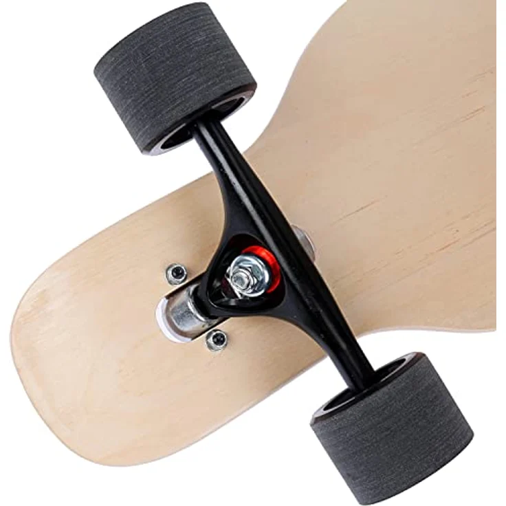 FunTomia Flex1 bis 122kg Camber Longboard, Ahornholz, symmetrisch gebaut, Nose- und Kicktail für Tricks, Aluminium Achsen, Drop-Through Montage – Bild 5